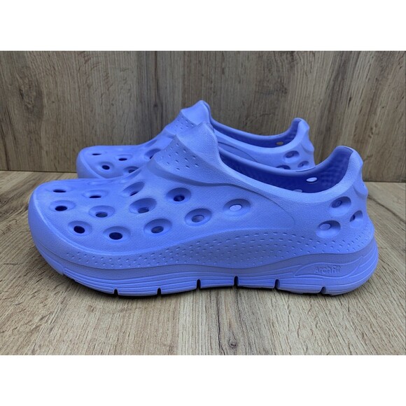 Skechers Arch Fit Go Foam Foamies Shoes Size 10 Purple Slip on 111553 - Picture 3 of 16